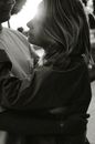 Grayscale Photo of Woman and Man
