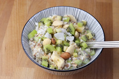 Oat Porridge on Ceramic Bowl