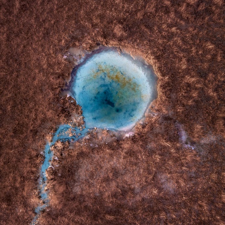 Aerial Footage Of A Thermal Spring 