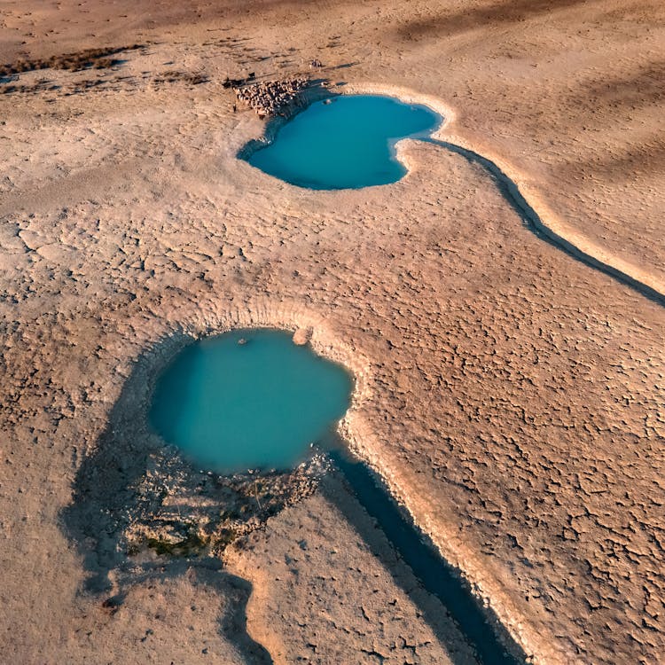 Aerial View Of A Thermal Spring 