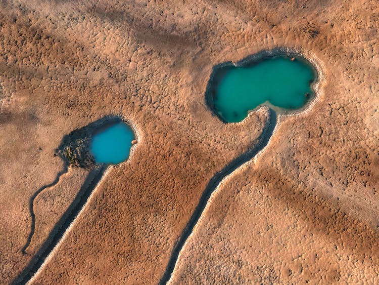 Aerial View Of A Thermal Spring