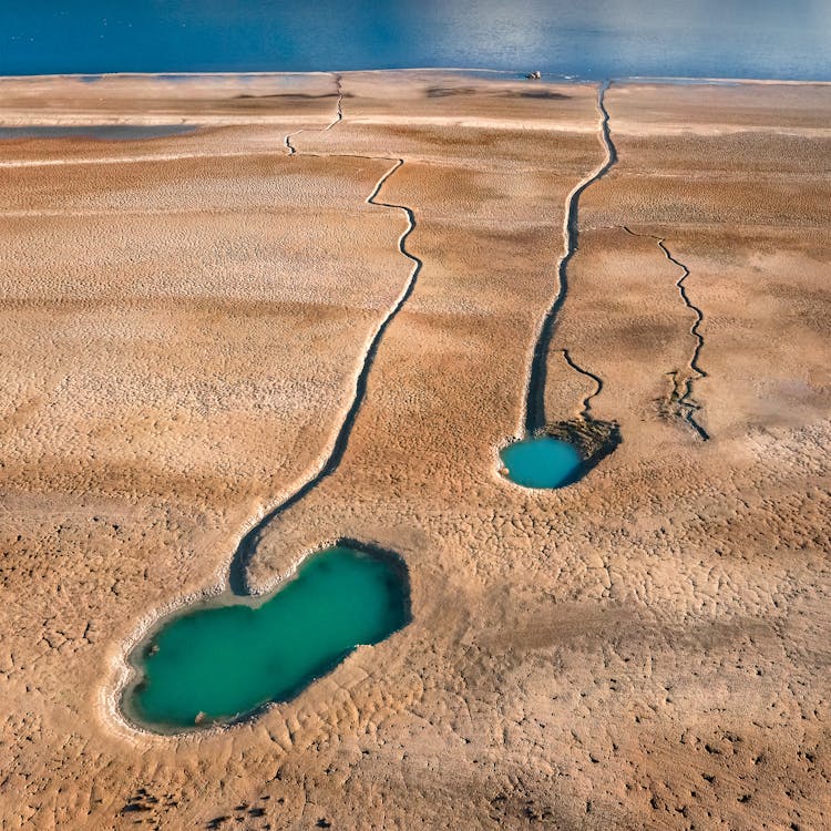 Aerial View Of A Thermal Spring