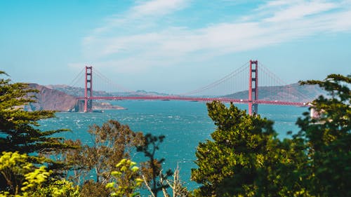 Kostnadsfri bild av blå himmel, Golden Gate-bron, hängbro