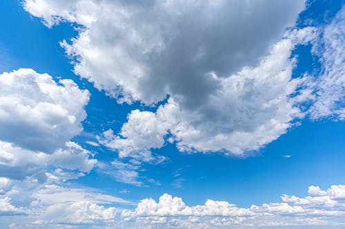 Free Drone Shot of Blue Sky with Clouds  Stock Photo