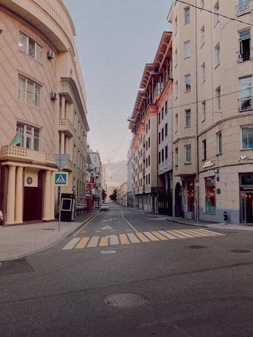 
A Street with a Pedestrian Lane in a City