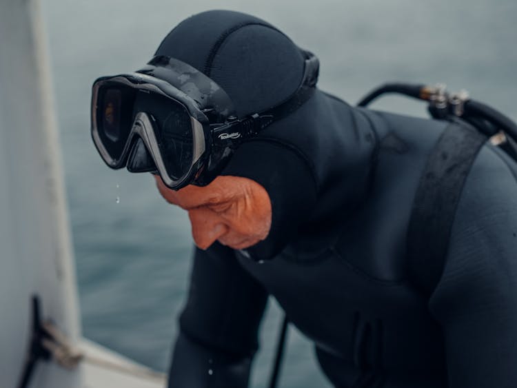 

A Diver In A Dry Suit