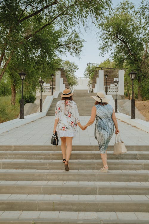 Women Walking Together in Park