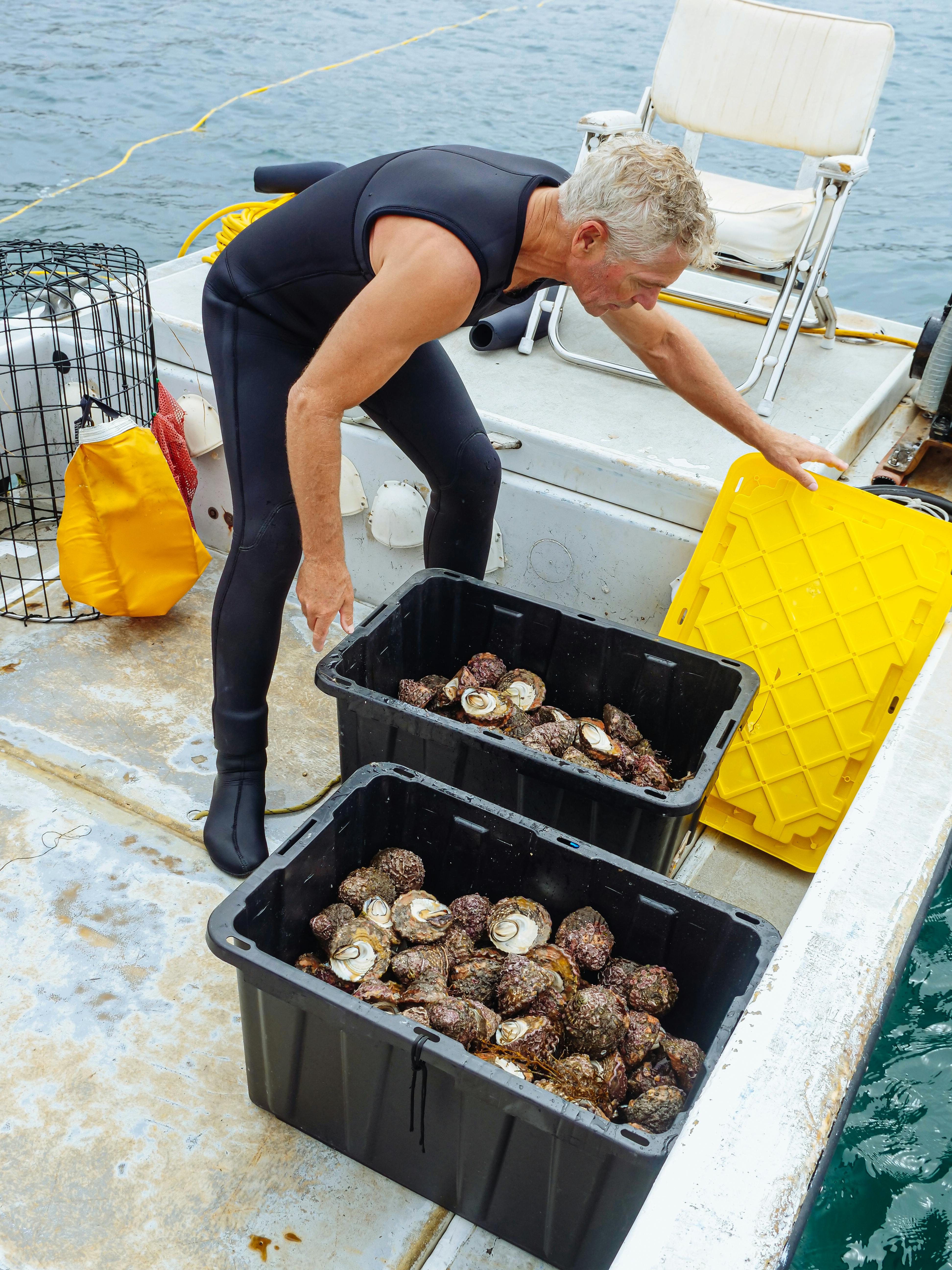 man in black tank top and blue denim jeans holding brown and white round food in on on on on