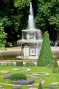 A Fountain in the Middle of Green Grass Field