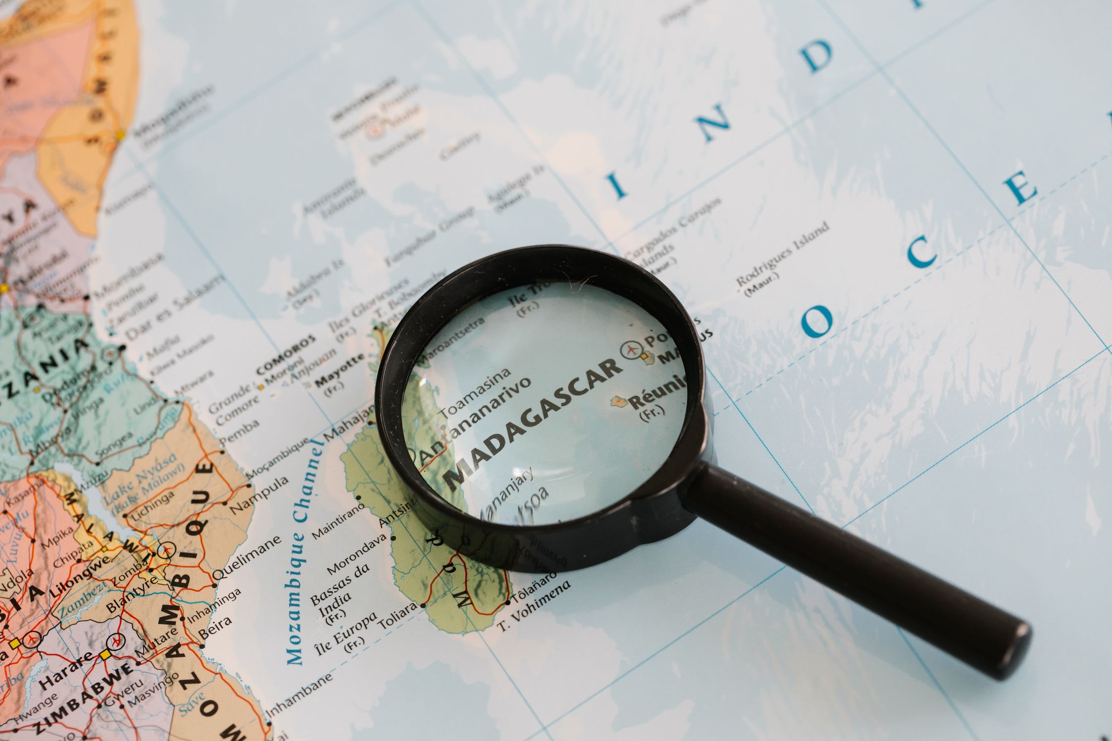 Magnifying Glass on a Map · Free Stock Photo