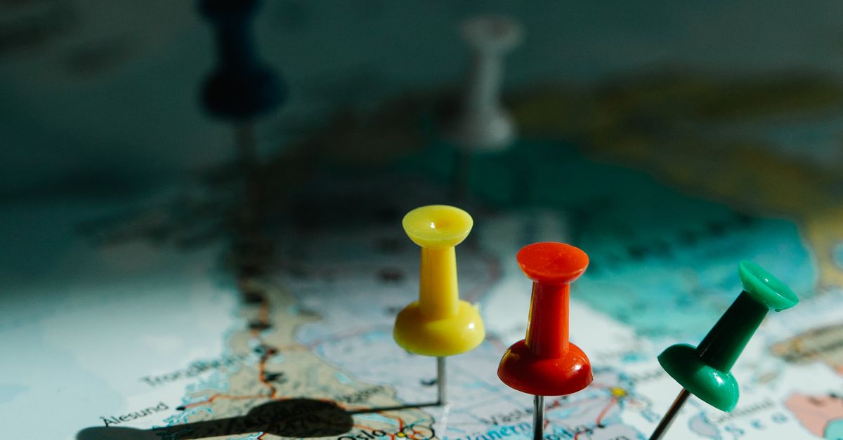 Map Pin Photo Close up of Pins on a Map · Free Stock Photo