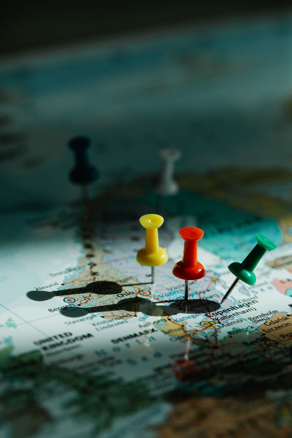 Close up of Pins on a Map · Free Stock Photo