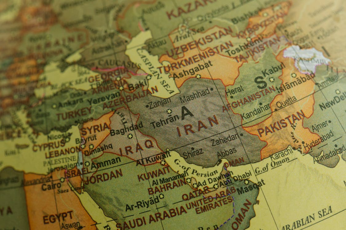 Gratis lagerfoto af afghanistan, bahrain, forenede arabiske emirater, irak, jordan, kuwait, mellem pakistan, saudi arabien, tæt på, verdenskort
