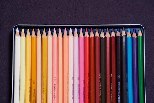 Free stock photo of pens, school, colorful, colourful