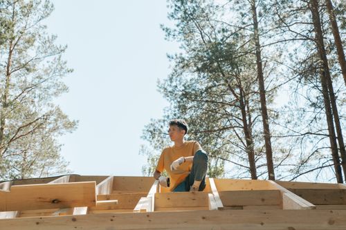Free A young adult working on construction outdoors. Captured with Canon EOS 6D. Stock Photo