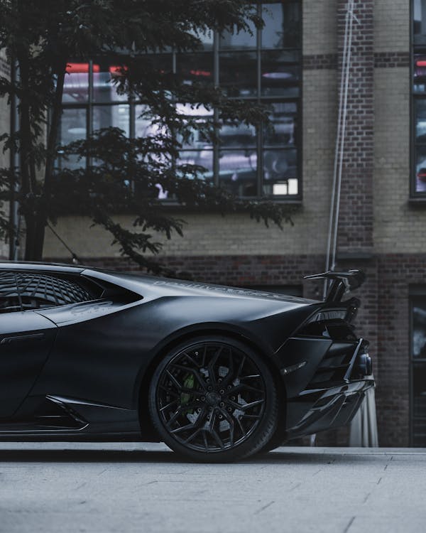 Free Photo of Matte Black Lamborghini Stock Photo