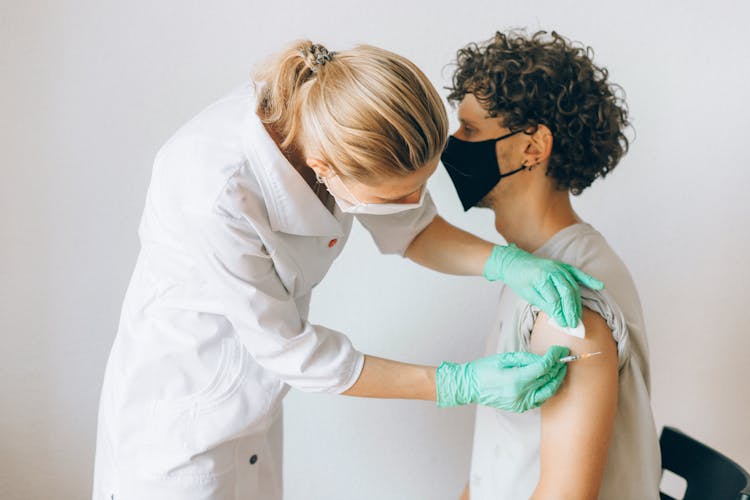 Young Man Getting Vaccinated 