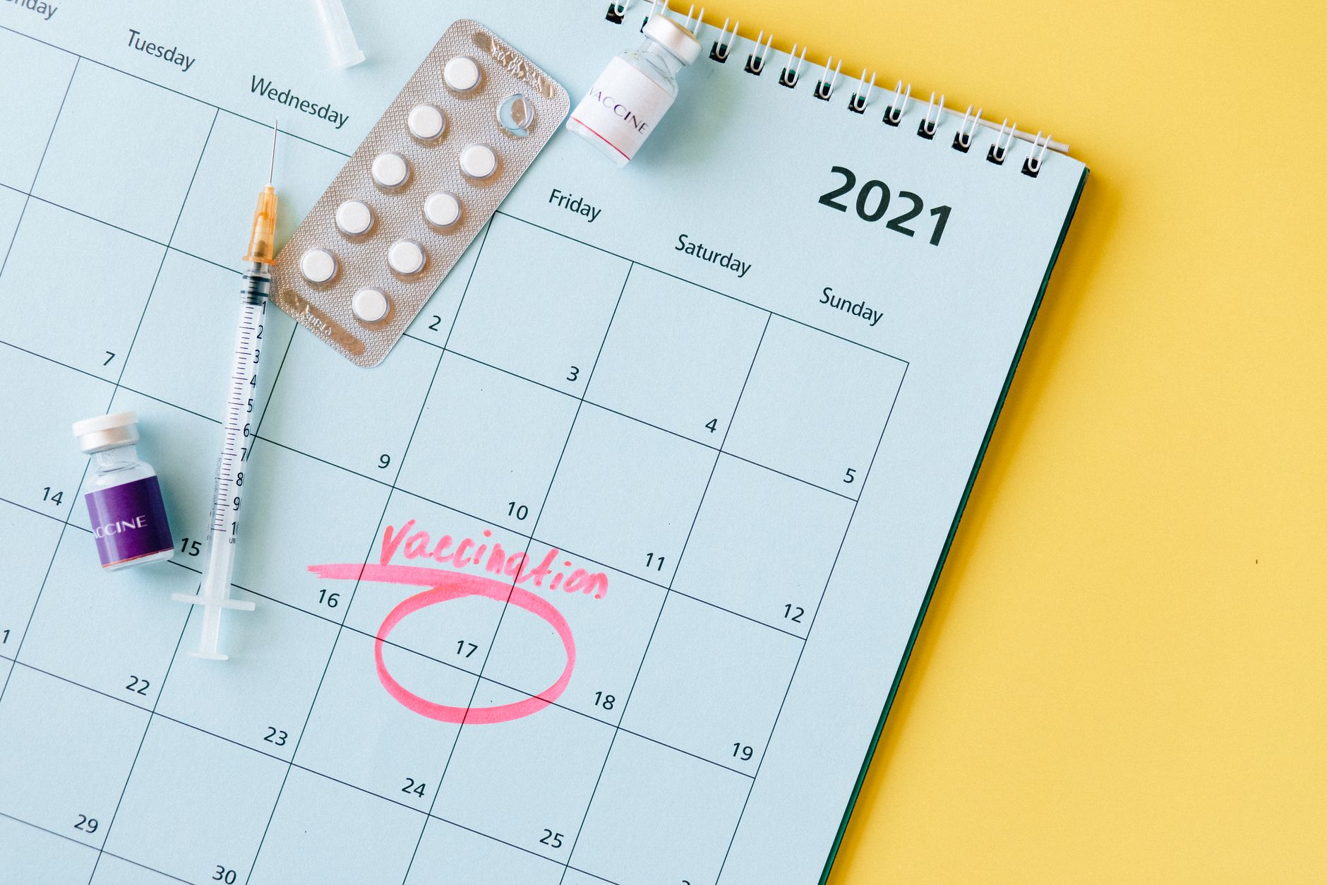 Calendário com marcação de consulta médica preventiva