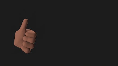 An Animation of a Hand Doing Thumbs Up Sign on a Black Background