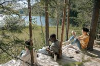 People Sitting on Wooden Bench