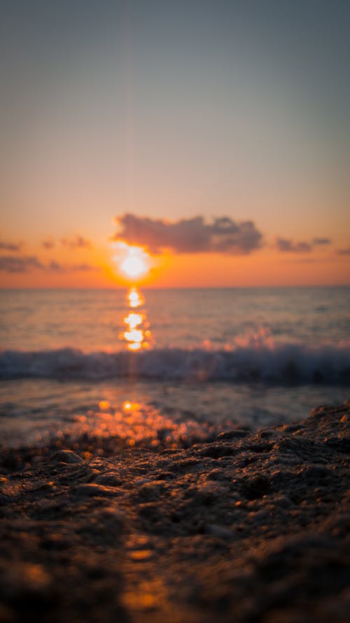 Big Waves on the Beach During Sunset