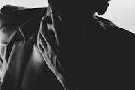 Black and White Photo of Man's Hand