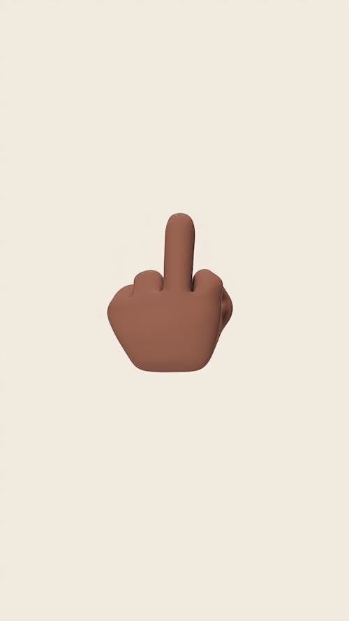 3D Emoji Render of a Hand Showing the Middle Finger 