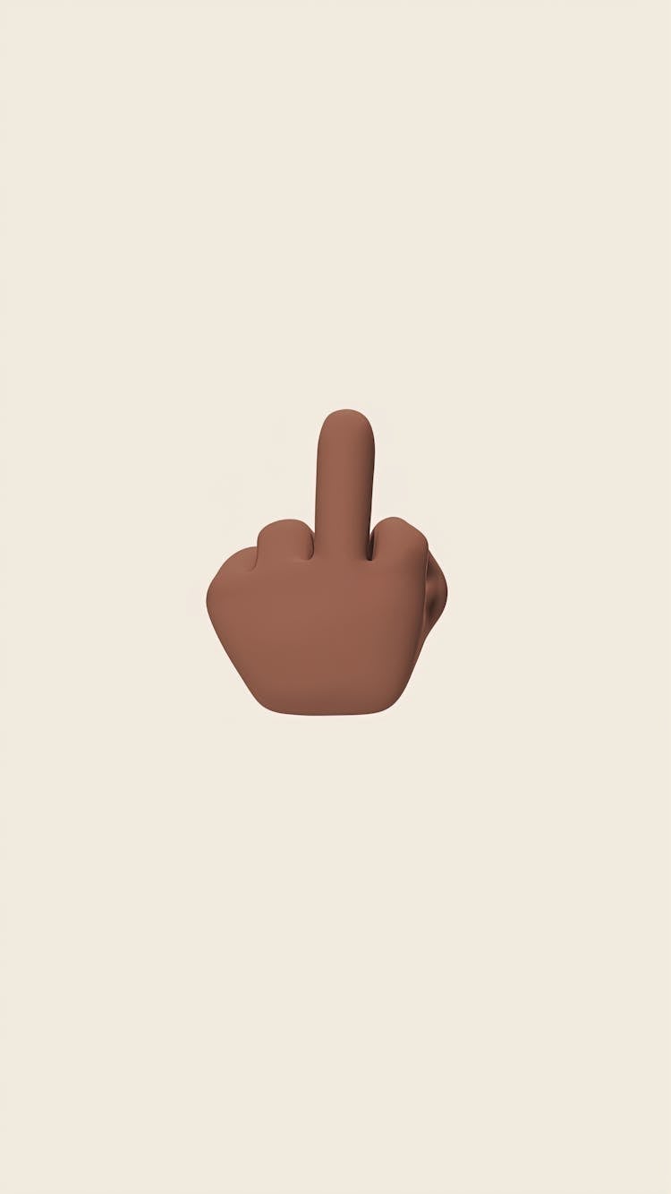 3D Emoji Render Of A Hand Showing The Middle Finger 