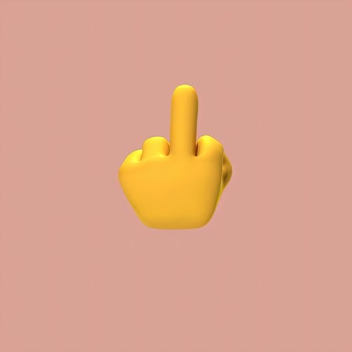 3D Emoji Render of a Hand Showing the Middle Finger 