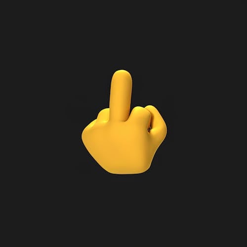 3D Emoji Render of a Hand Showing Middle Finger 