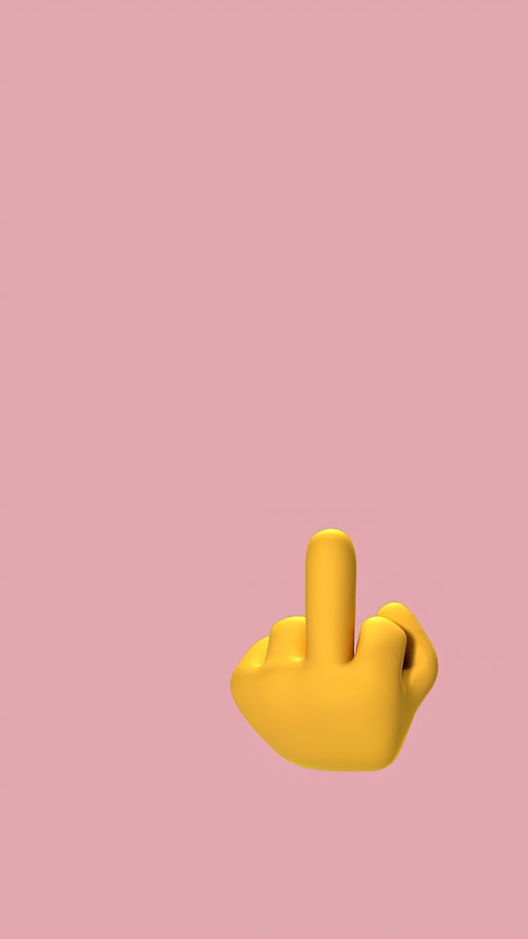 3D Emoji Render Of A Hand Showing The Middle Finger 