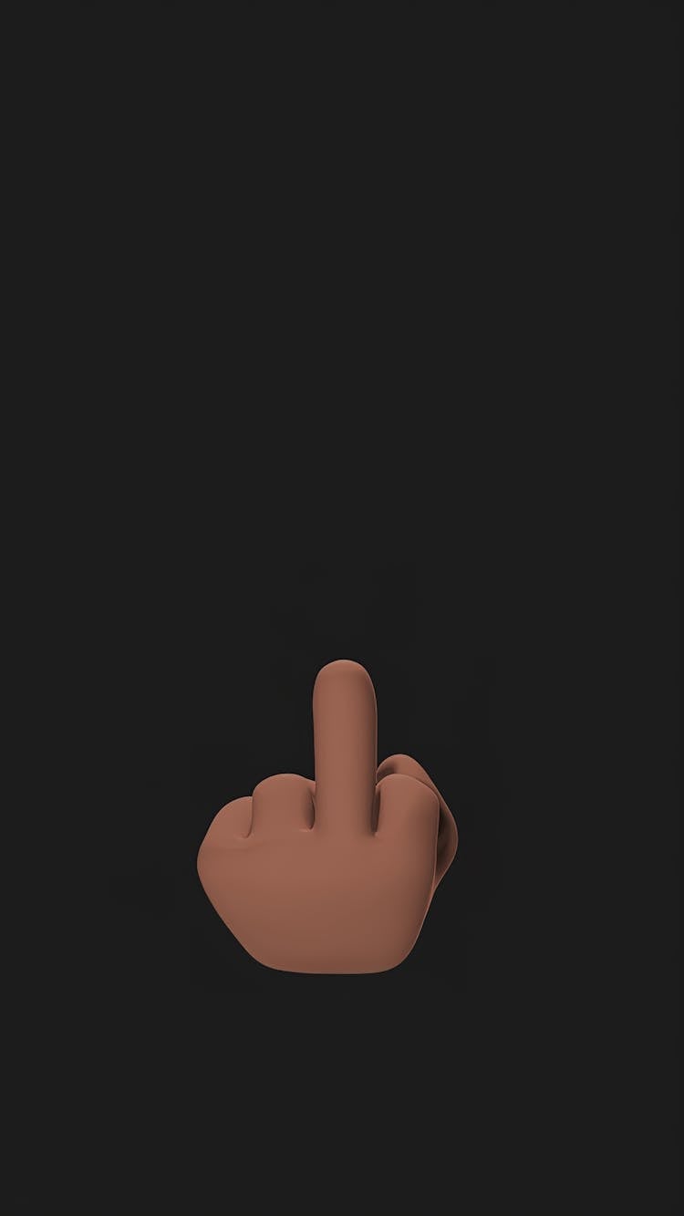 3D Emoji Render Of A Hand Showing The Middle Finger 