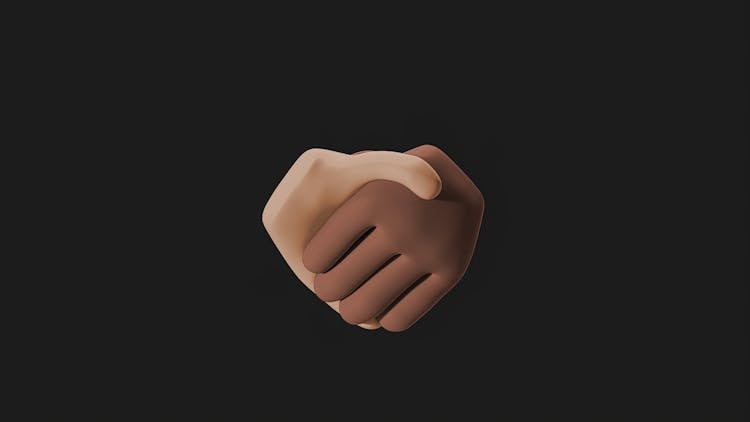 A 3D Illustration Of A Handshake