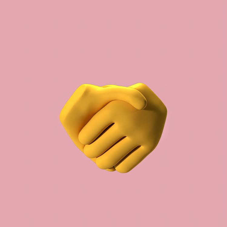 A 3D Illustration Of A Handshake