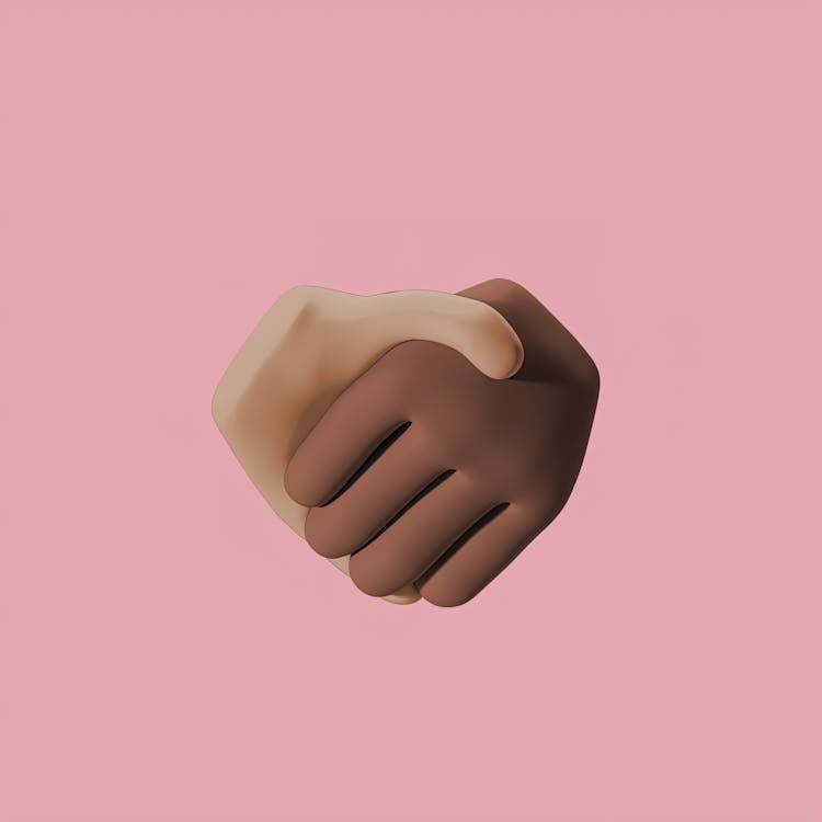 A 3D Illustration Of A Handshake