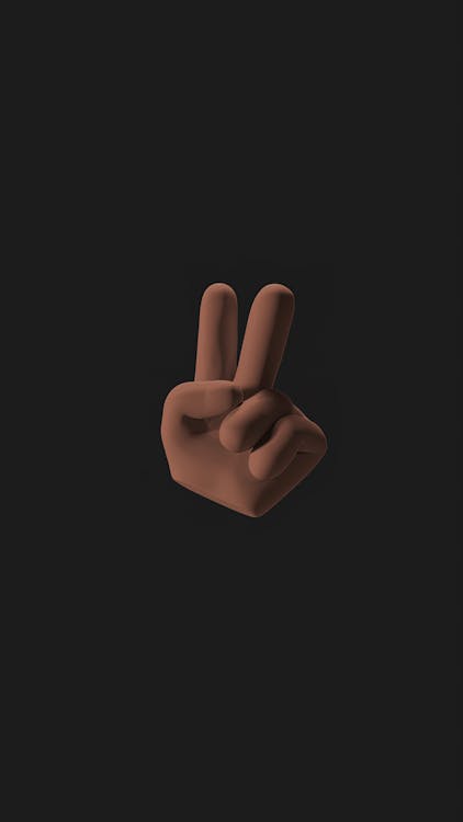 An Animation of a Hand Doing Peace Sign