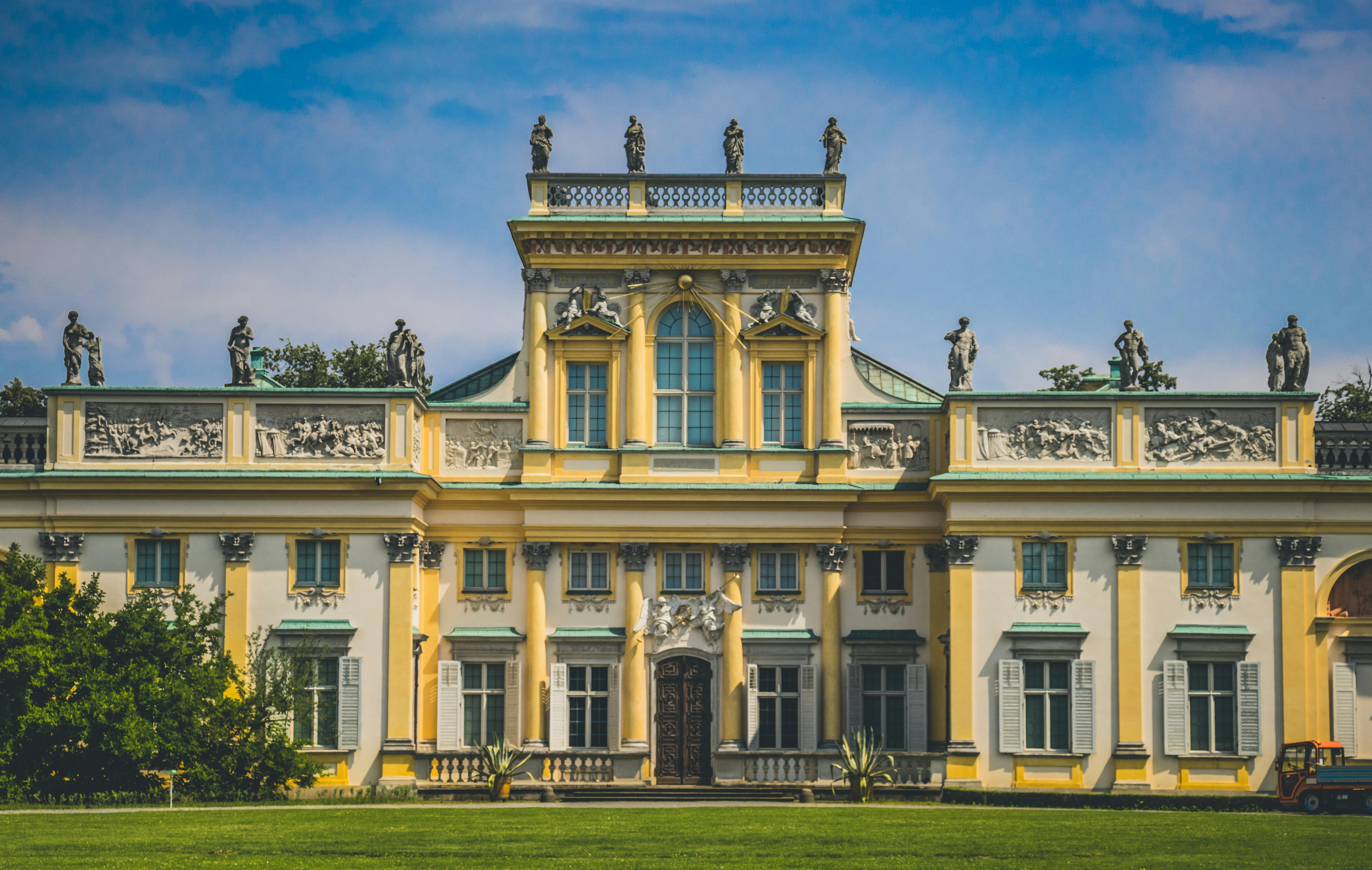 Browse Free HD Images of A Powder Blue Home Under A Blue Sky