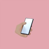 Rendered hand holding a smartphone on a pink background — photo by cottonbro CG studio on Pexels