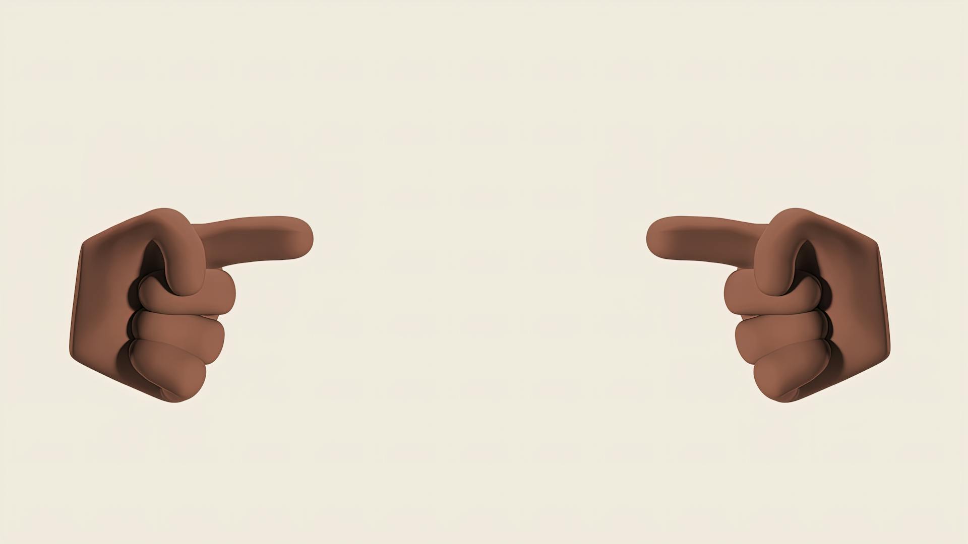 Hand Emojis Pointing at Each Other