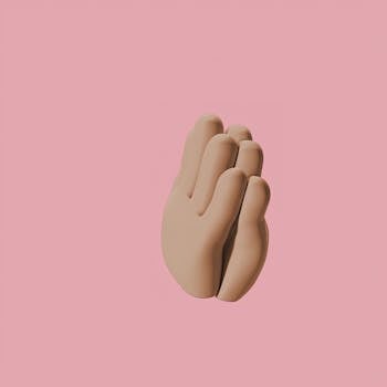 3D rendering of clapping hands icon against a pastel pink background, symbolizing appreciation.