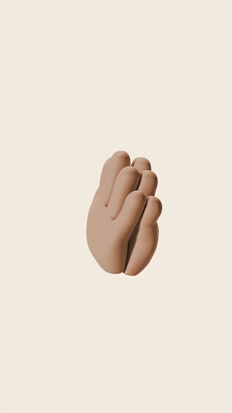 Emoji Of A Hand Praying On White Background