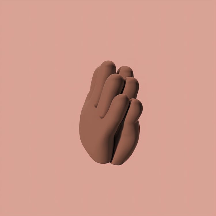 Hand Emoji Praying On Beige Background