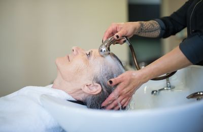 Balayage hair coloring