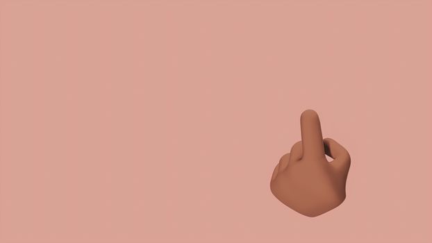 3D rendered hand with one finger pointing on a pink background, perfect for design mockups.