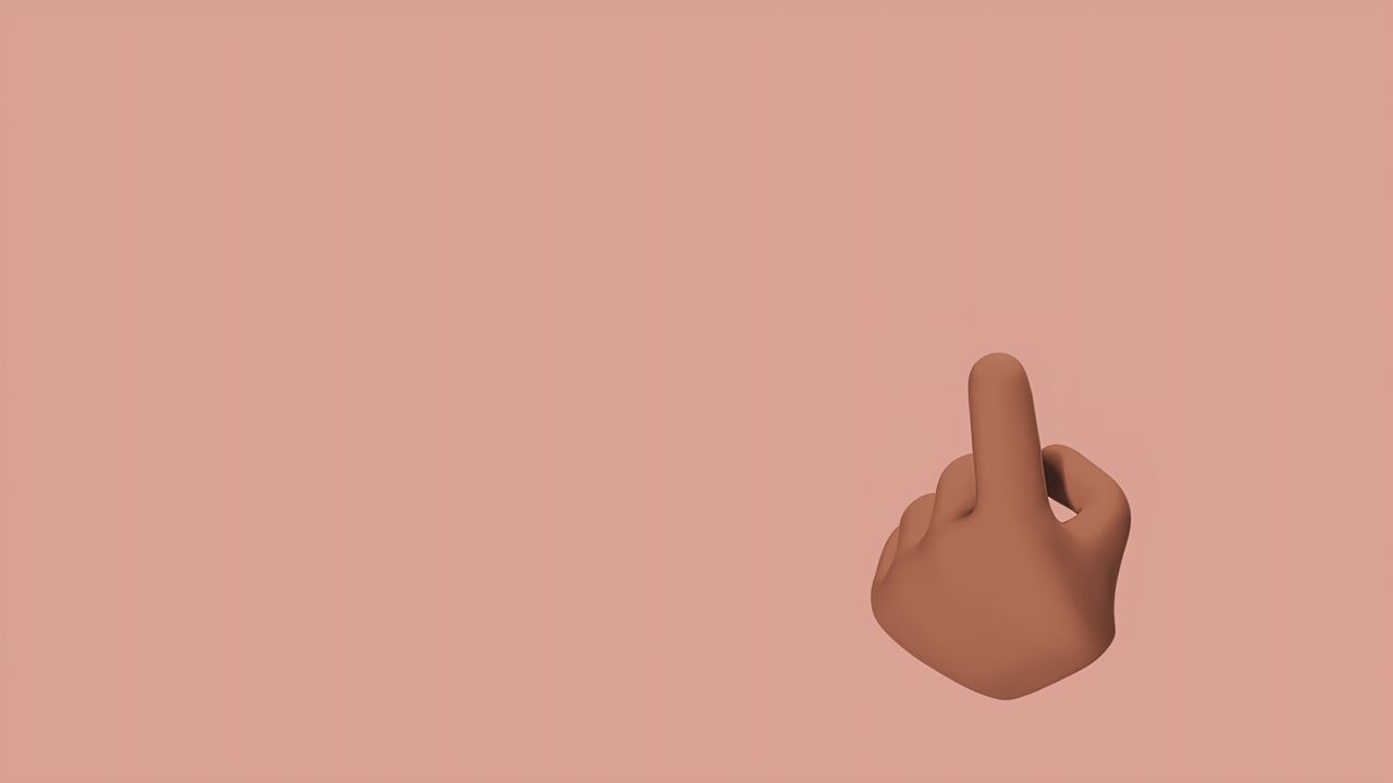 3d rendered hand with one finger pointing on a pink background perfect