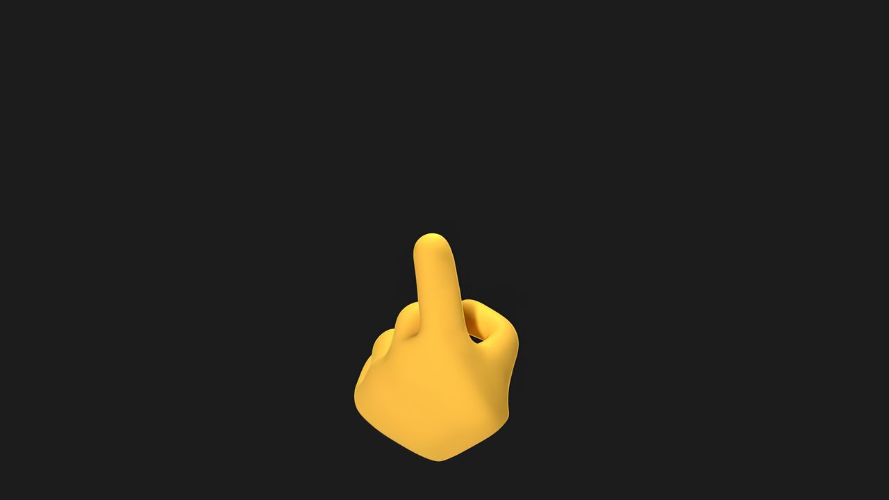 3d rendered yellow hand pointing up on a black background minimalist s