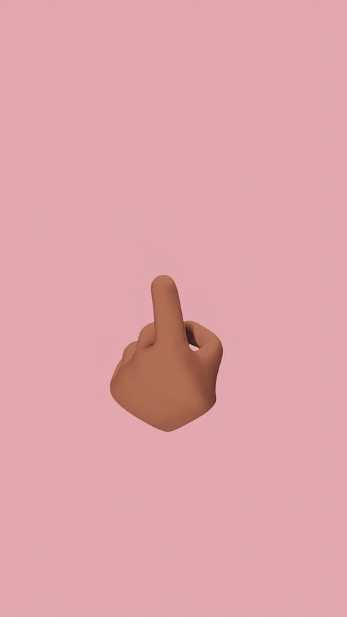 An Animation of a Pointing Finger on a Pink Background