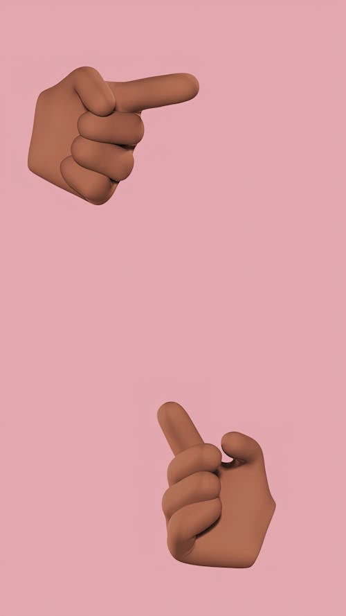 Emoji Hand on Pink Background