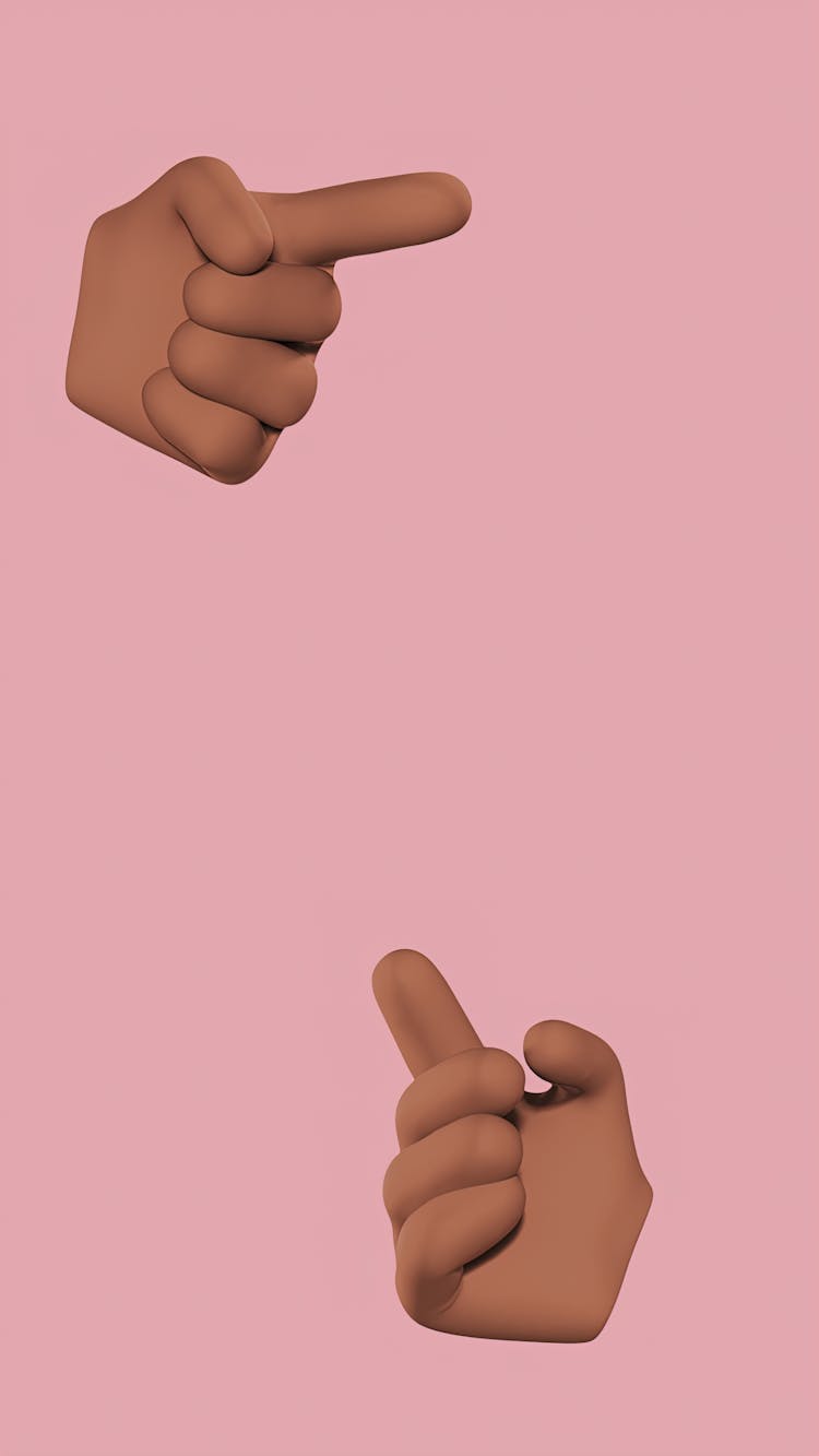 Emoji Hand On Pink Background