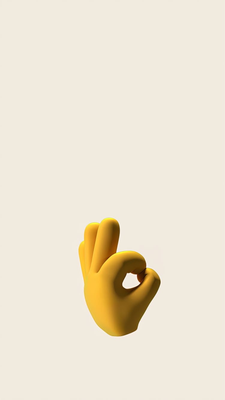 OK Hand Emoji On White Background